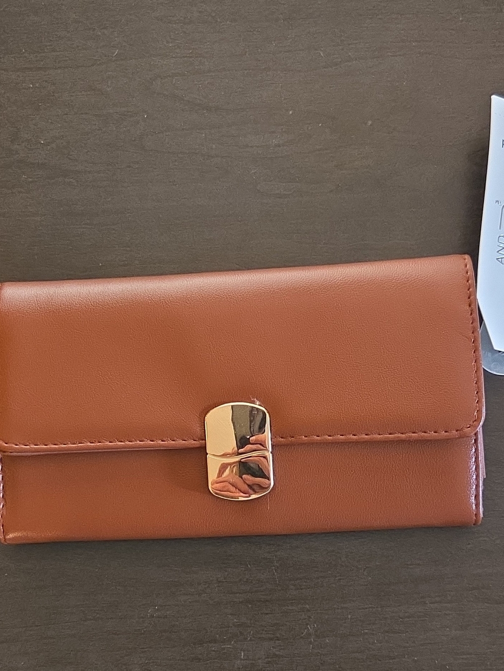 Classic Women's Wallet Clutch in Cognac Brown